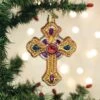Golden Ornate Cross Ornament Old World Christmas -Glitter Shop Golden Ornate Cross Ornament Old World Christmas