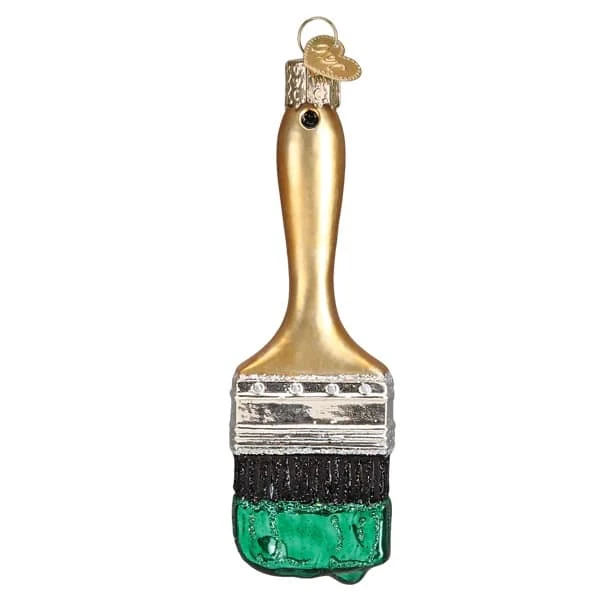 Green Paint Brush Ornament Old World Christmas 4 Green Paint Brush Ornament Old World Christmas - Image 2