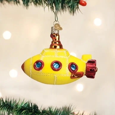 Groovy Submarine Ornament Old World Christmas 3 Groovy Submarine Ornament Old World Christmas