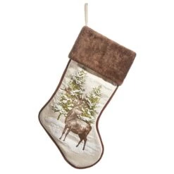 Mountain Deer Christmas Stocking
