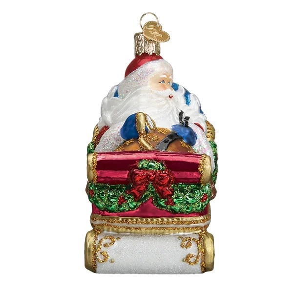 Santa In Sleigh Ornament Old World Christmas 5 Santa In Sleigh Ornament Old World Christmas - Image 3