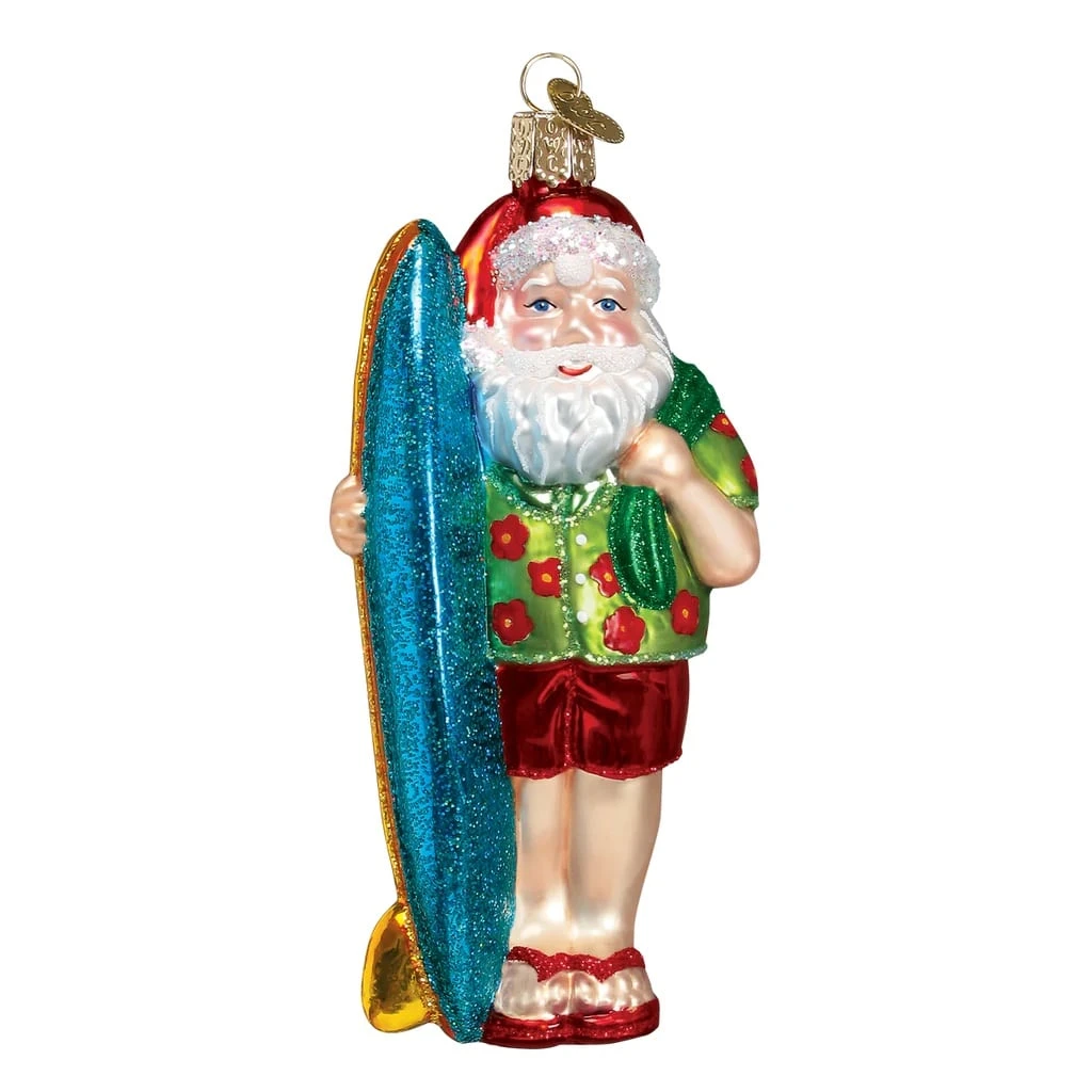 Surfer Santa Ornament Old World Christmas 4 Surfer Santa Ornament Old World Christmas - Image 2