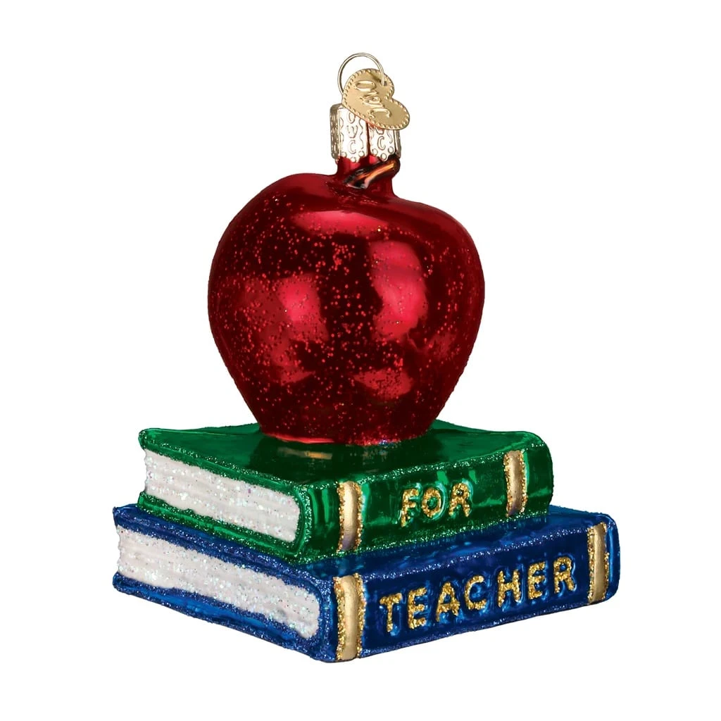 Teacher's Apple Ornament Old World Christmas 4 Teacher's Apple Ornament Old World Christmas - Image 2