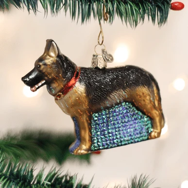 German Shepherd Ornament Old World Christmas 3 German Shepherd Ornament Old World Christmas