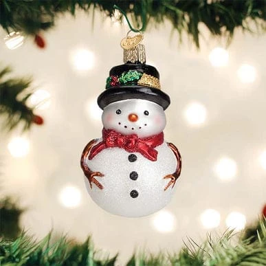 Holly Hat Snowman Ornament Old World Christmas 3 Holly Hat Snowman Ornament Old World Christmas