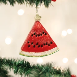 Old World Christmas Blown Glass Watermelon Slice Ornament