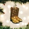 Brown Cowboy Boots Ornament Old World Christmas -Glitter Shop image 123 1