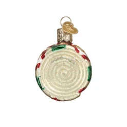 Old World Christmas Blown Glass Peach Slice Ornament