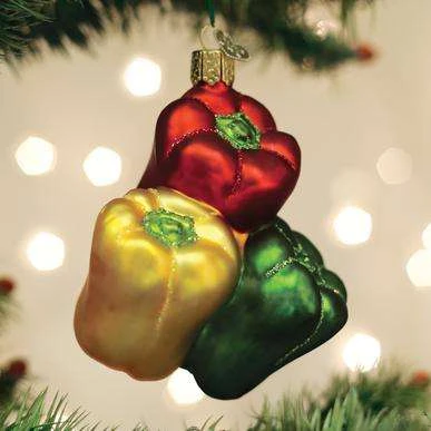 Old World Christmas Blown Glass Bell Peppers Ornament 3 Old World Christmas Blown Glass Bell Peppers Ornament