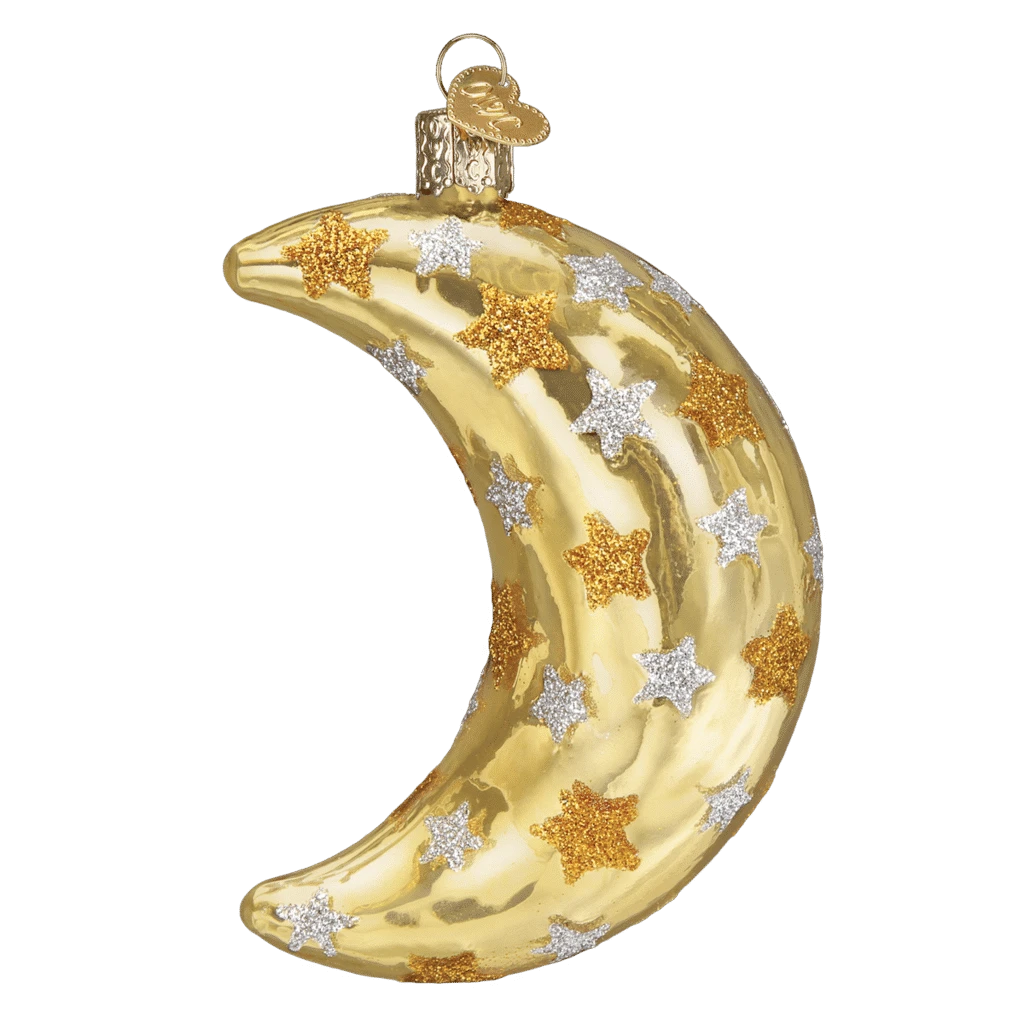 Old World Christmas Blown Glass Celestial Moon Ornament 4 Old World Christmas Blown Glass Celestial Moon Ornament - Image 2