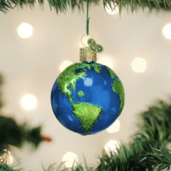 Old World Christmas Blown Glass Planet Earth Ornament