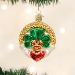 Old World Christmas Blown Glass Claddagh Ornament