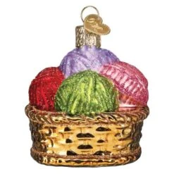 Basket Of Yarn Ornament Old World Christmas 7 Basket Of Yarn Ornament Old World Christmas -Glitter Shop image 173 1