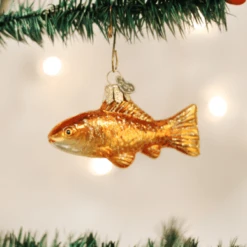 Old World Christmas Blown Glass Red Angel With Lyre Ornament