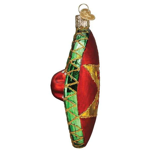 Old World Christmas Blown Glass Sombrero Ornament 5 Old World Christmas Blown Glass Sombrero Ornament - Image 3