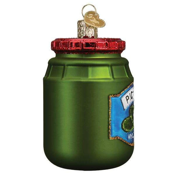 Old World Christmas Blown Glass Jar Of Pickles Ornament 4 Old World Christmas Blown Glass Jar Of Pickles Ornament - Image 2