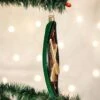 Green Canoe Ornament Old World Christmas 2 Green Canoe Ornament Old World Christmas -Glitter Shop image 184 2