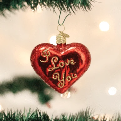 Old World Christmas Blown Glass I Love You Heart Ornament 3 Old World Christmas Blown Glass I Love You Heart Ornament