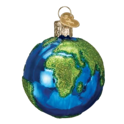 Old World Christmas Blown Glass Planet Earth Ornament -Glitter Shop image 19 1