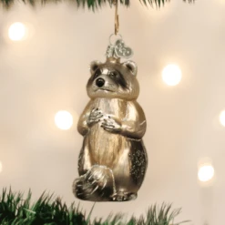 Old World Christmas Blown Glass Raccoon Ornament