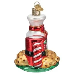 Santa's Milk & Cookies Ornament Old World Christmas -Glitter Shop image 190 1
