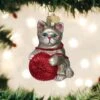 Grey Playful Kitten Ornament Old World Christmas 2 Grey Playful Kitten Ornament Old World Christmas -Glitter Shop image 20 6