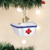 Old World Christmas Blown Glass Nurse's Cap Ornament 1 Old World Christmas Blown Glass Nurse's Cap Ornament -Glitter Shop image 200 1