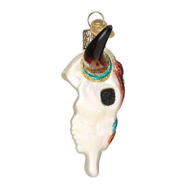 Old World Christmas Blown Glass Southwestern Steer Skull Ornament 5 Old World Christmas Blown Glass Southwestern Steer Skull Ornament - Image 3