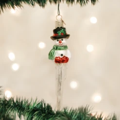 Old World Christmas Blown Glass Icicle Snowman Ornament