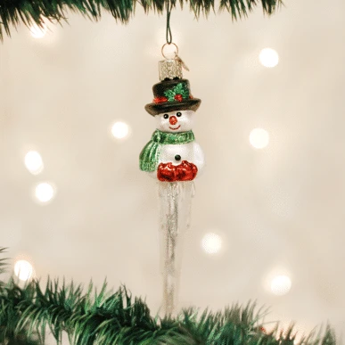 Old World Christmas Blown Glass Icicle Snowman Ornament 3 Old World Christmas Blown Glass Icicle Snowman Ornament