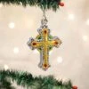 Gold Jeweled Cross Ornament Old World Christmas -Glitter Shop image 227 1