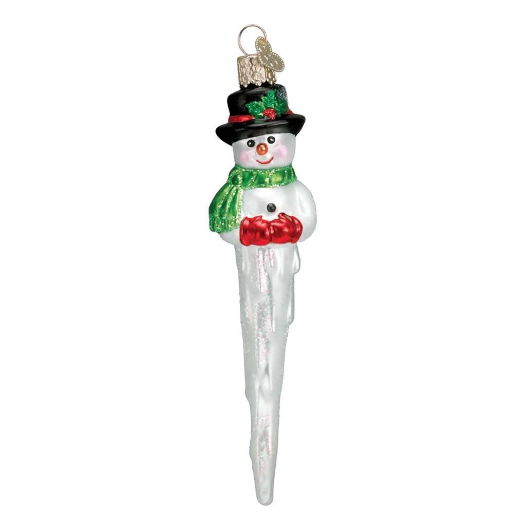 Old World Christmas Blown Glass Icicle Snowman Ornament 4 Old World Christmas Blown Glass Icicle Snowman Ornament - Image 2