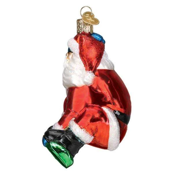 Old World Christmas Blown Glass Snowboarding Santa Ornament 5 Old World Christmas Blown Glass Snowboarding Santa Ornament - Image 3