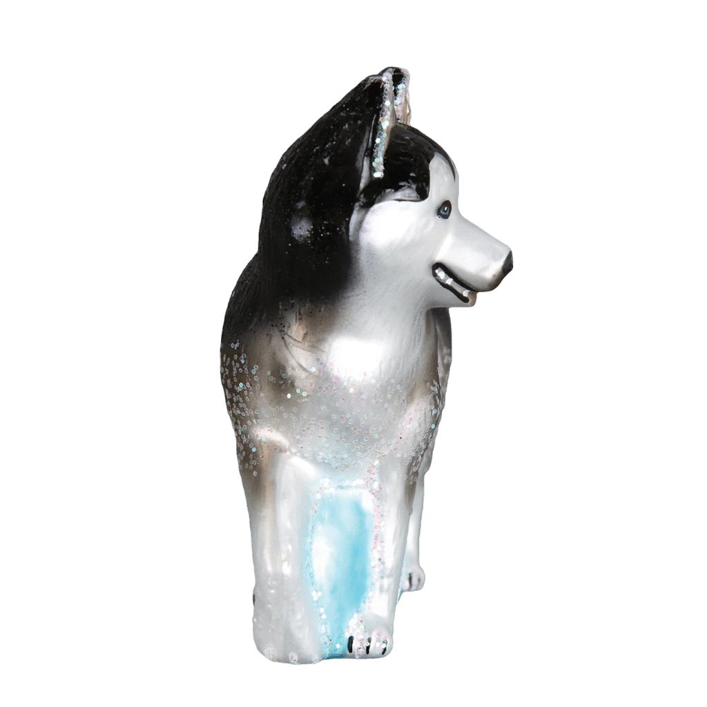 Old World Christmas Blown Glass Siberian Husky Ornament 4 Old World Christmas Blown Glass Siberian Husky Ornament - Image 2