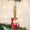 Red Electric Guitar Ornament Old World Christmas 2 Red Electric Guitar Ornament Old World Christmas -Glitter Shop image 253 1