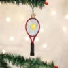 Red Tennis Racquet Ornament Old World Christmas 1 Red Tennis Racquet Ornament Old World Christmas -Glitter Shop image 264 2