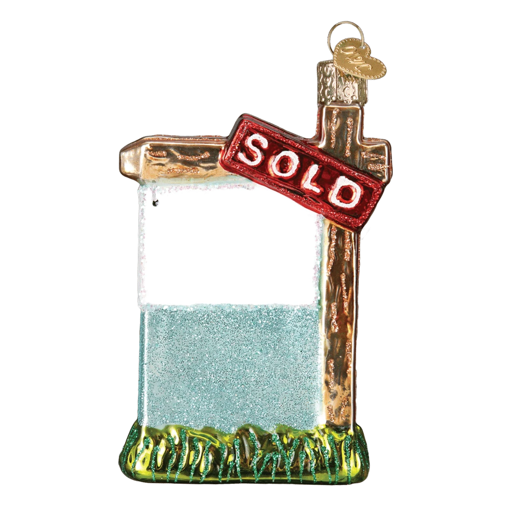 Old World Christmas Blown Glass Realty Sign Ornament 4 Old World Christmas Blown Glass Realty Sign Ornament - Image 2