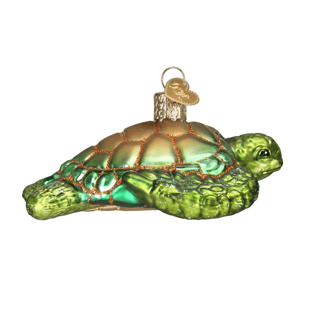 Old World Christmas Blown Glass Green Sea Turtle Ornament 5 Old World Christmas Blown Glass Green Sea Turtle Ornament - Image 3