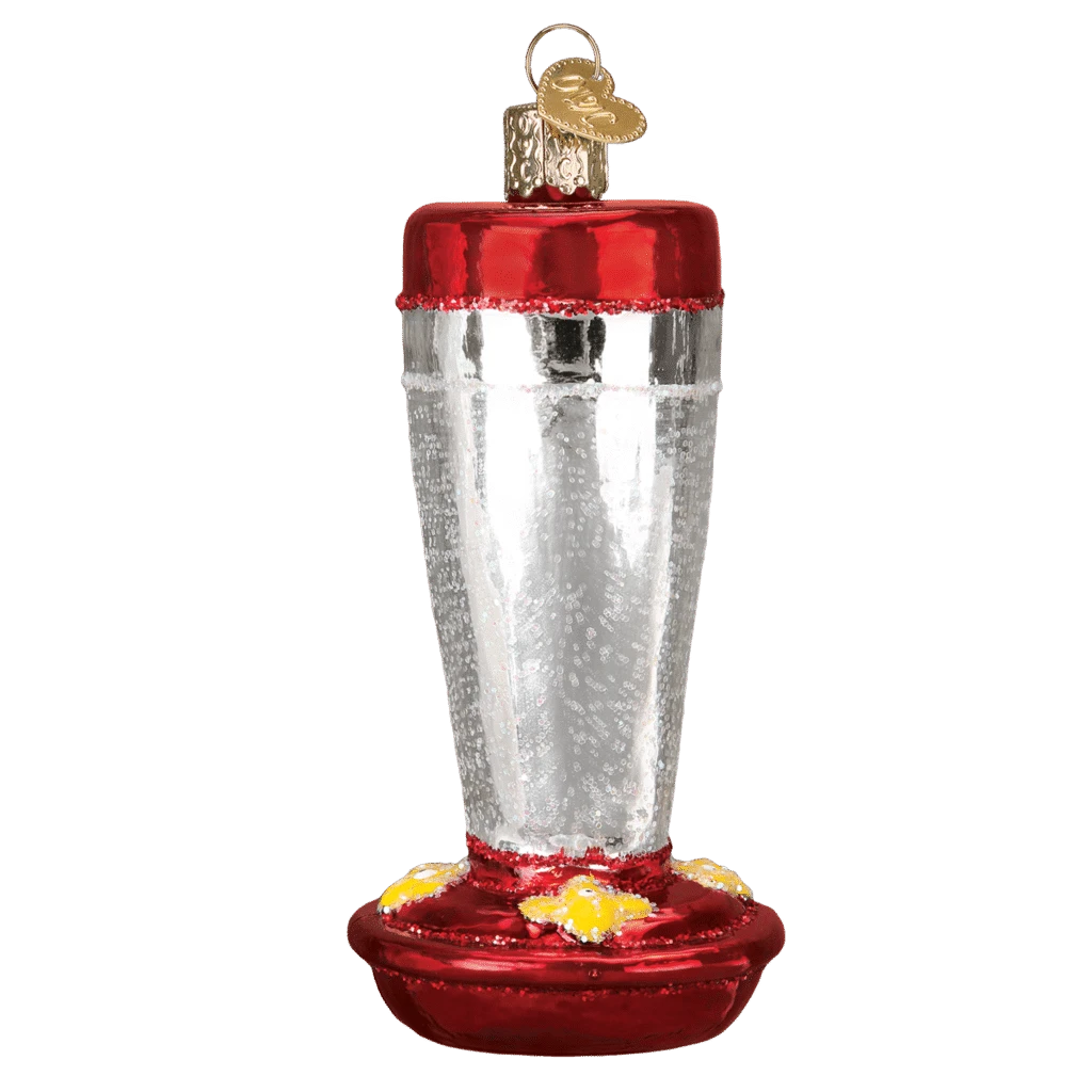 Old World Christmas Blown Glass Hummingbird Feeder Ornament 4 Old World Christmas Blown Glass Hummingbird Feeder Ornament - Image 2