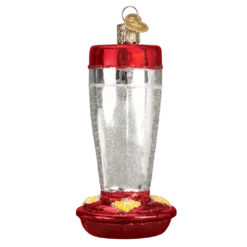 Old World Christmas Blown Glass Hummingbird Feeder Ornament 7 Old World Christmas Blown Glass Hummingbird Feeder Ornament -Glitter Shop image 297