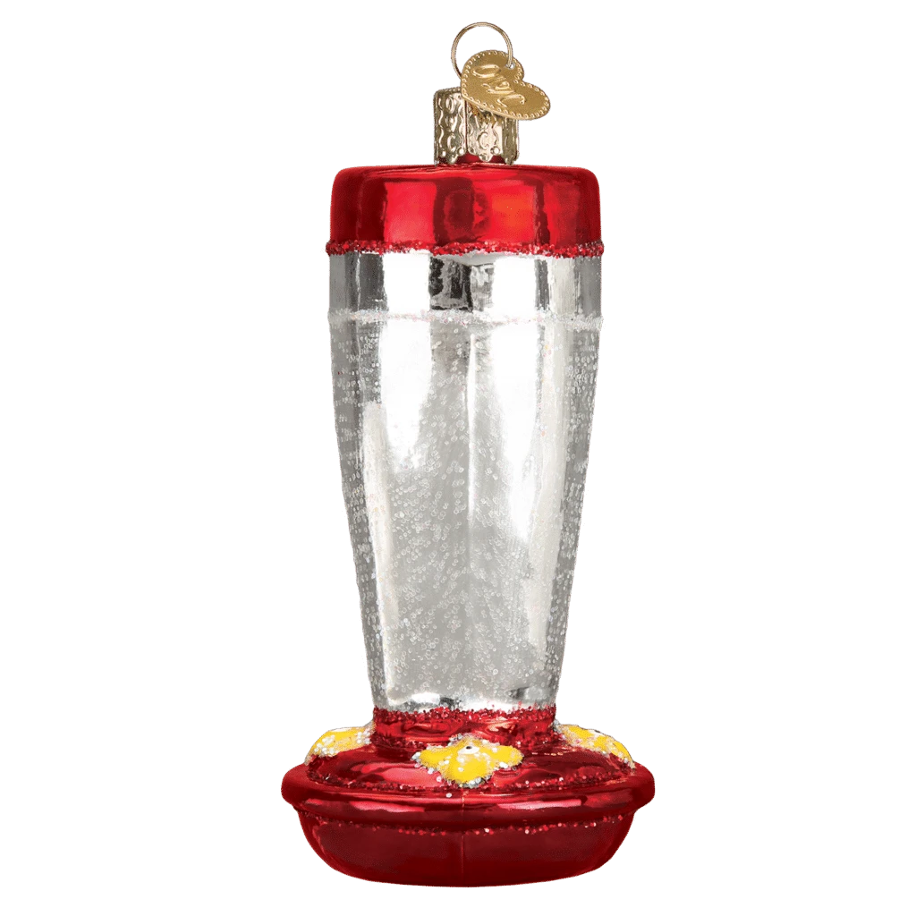 Old World Christmas Blown Glass Hummingbird Feeder Ornament 5 Old World Christmas Blown Glass Hummingbird Feeder Ornament - Image 3