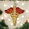Old World Christmas Blown Glass Medical Symbol Ornament -Glitter Shop image 301 1