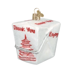 Old World Christmas Blown Glass Chinese Take-Out Ornament -Glitter Shop image 304