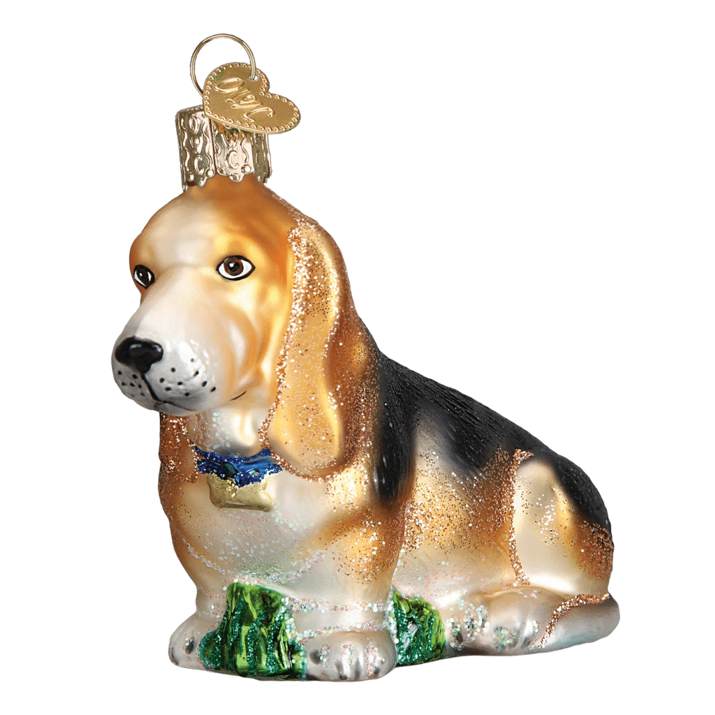 Old World Christmas Blown Glass Basset Hound Ornament 5 Old World Christmas Blown Glass Basset Hound Ornament - Image 3