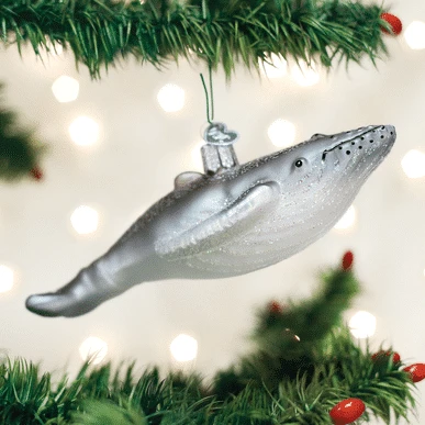 Old World Christmas Blown Glass Humpback Whale Ornament 3 Old World Christmas Blown Glass Humpback Whale Ornament