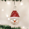 Old World Christmas Blown Glass Glistening Candy Coil Snowman Ornament -Glitter Shop image 33 1