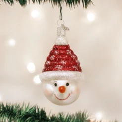 Old World Christmas Blown Glass Glistening Candy Coil Snowman Ornament