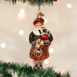 Old World Christmas Blown Glass Highland Santa Ornament