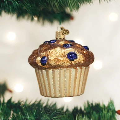 Old World Christmas Blown Glass Blueberry Muffin Ornament 3 Old World Christmas Blown Glass Blueberry Muffin Ornament