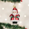 Old World Christmas Blown Glass Short Stuff Santa Ornament -Glitter Shop image 392 1